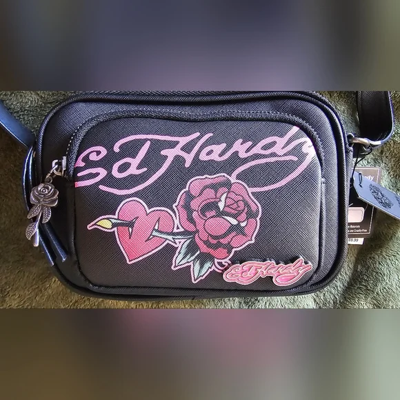 Ed Hardy Black Crossbody Bag - Picture 3 of 5